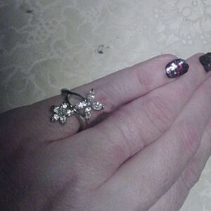 Crystal Vine Ring 5 silver filled